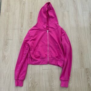 Pink Zip-Up Hoodie XS